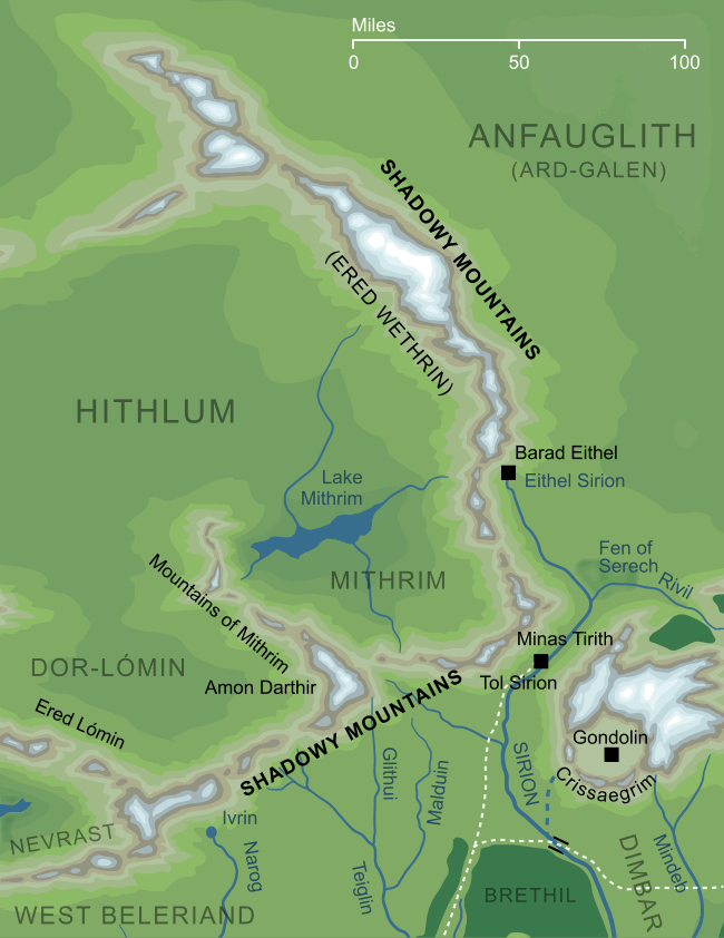 Map of the Shadowy Mountains