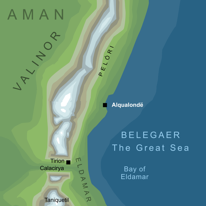 Conjectural map of Alqualondë