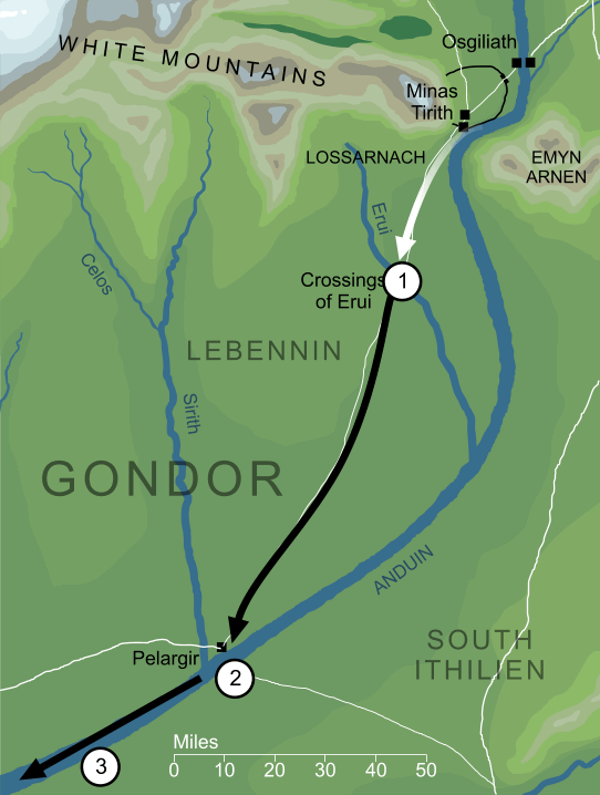 Map of the Battle of the Crossings of Erui