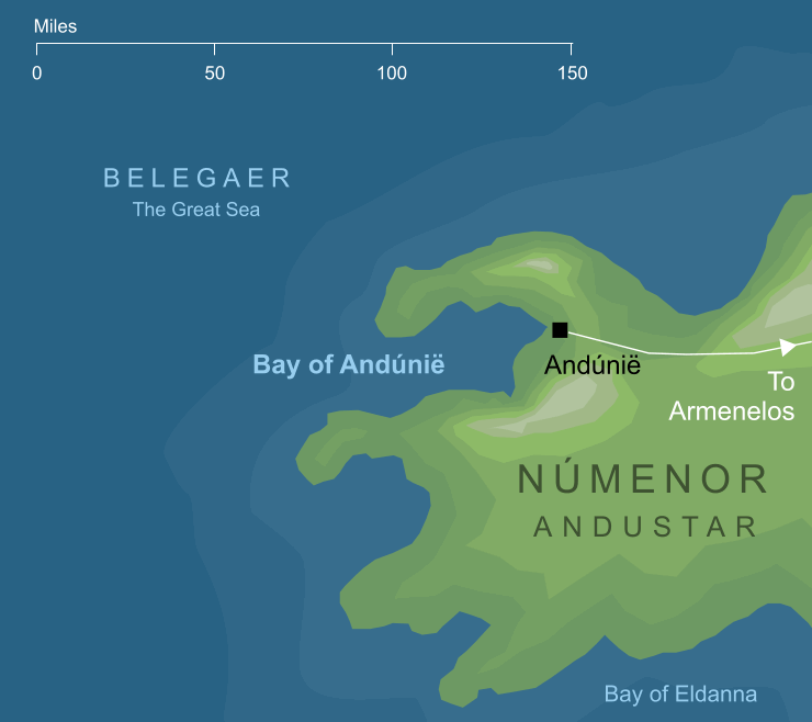 Map of the Bay of Andúnië