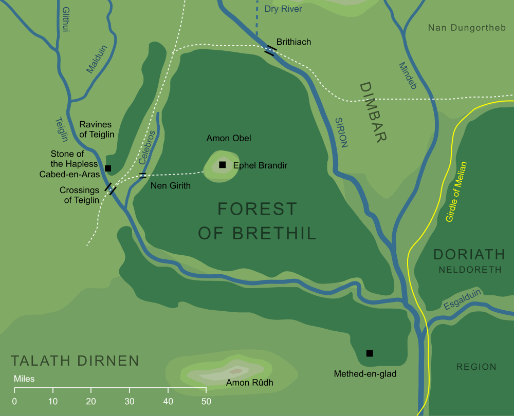 Map of the Forest of Brethil