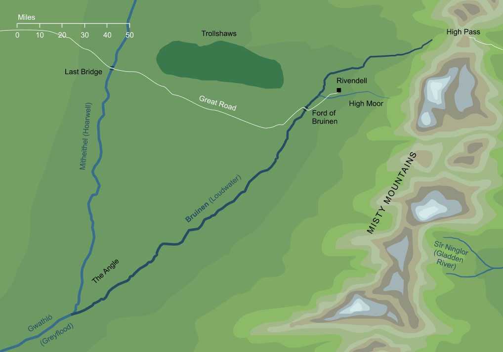 Map of the river Bruinen