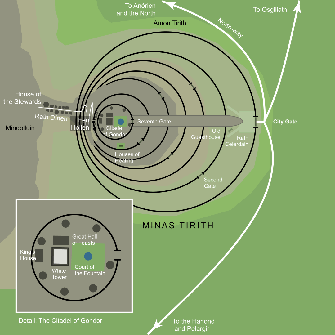 Map of the City Gate of Minas Tirith