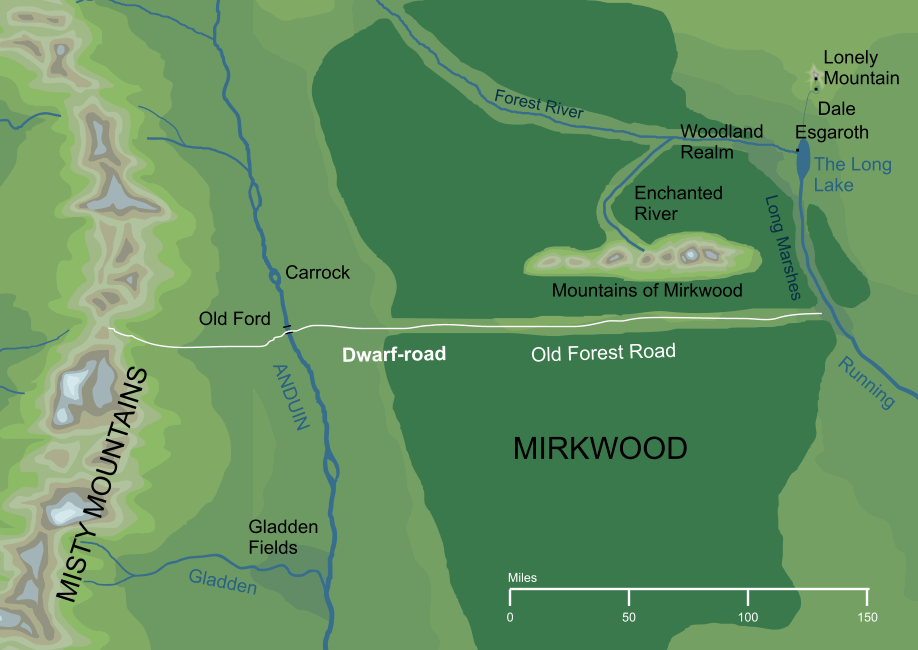 Map of the Dwarf-road of Mirkwood