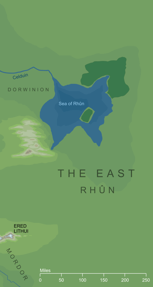 Map of the East of Middle-earth