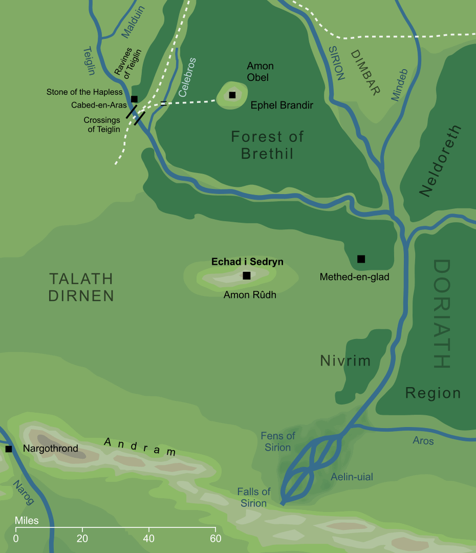 Map of Echad i Sedryn on Amon Rûdh