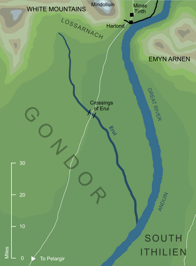Map of the river Erui