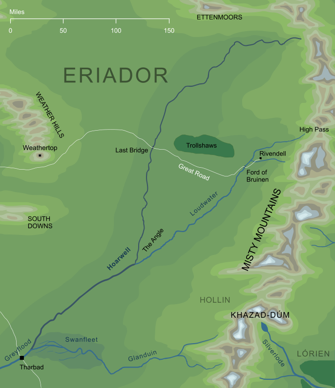 Map of the river Hoarwell