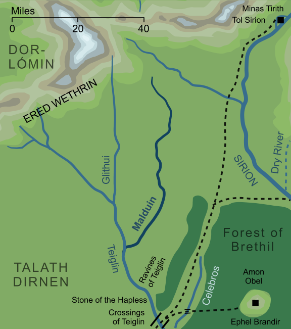 Map of the river Malduin