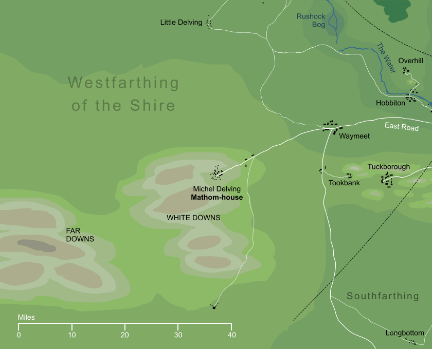 Map of the Mathom-house in Michel Delving