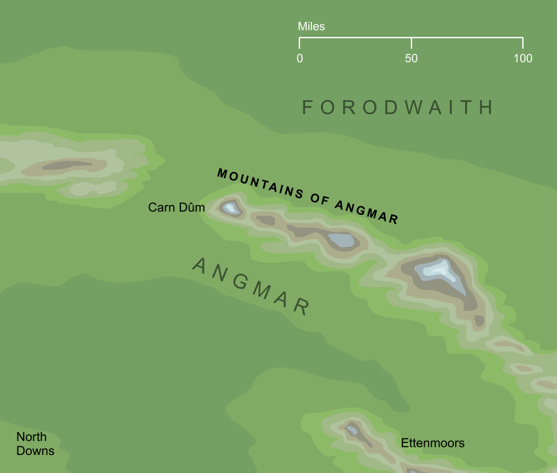 Map of the Mountains of Angmar