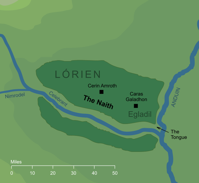 Map of the Naith of Lórien