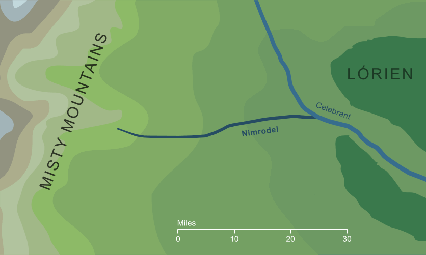 Map of the river Nimrodel