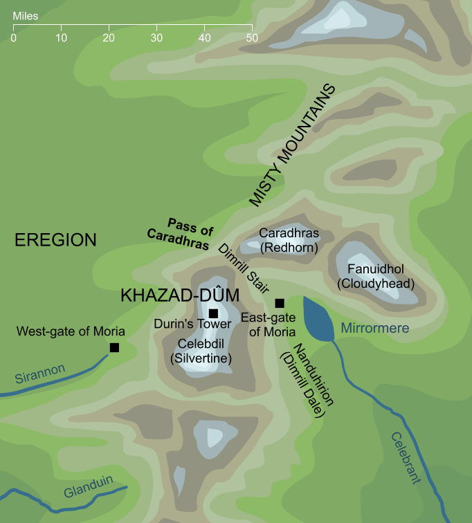Map of the Pass of Caradhras