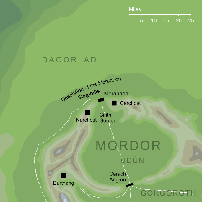 Map of the Slag-hills of Mordor
