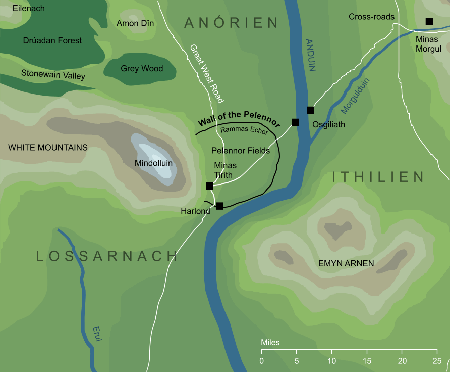 Map of the Wall of the Pelennor
