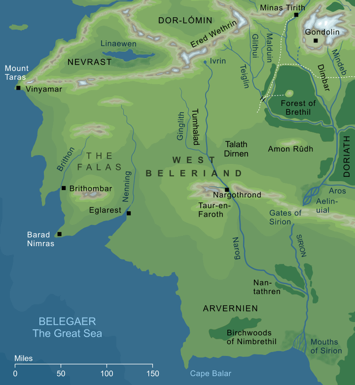 Map of West Beleriand