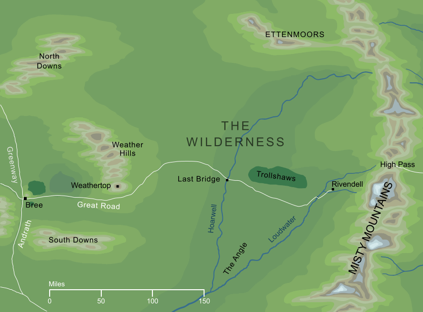 Map of the Wilderness of Eriador